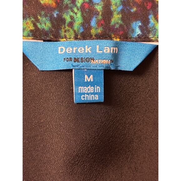 Derek Lam Women's Splatter Blouse In Night Shade Black Sz M Long Sleeves Casual - Picture 5 of 5